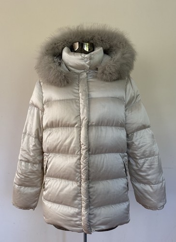 Moncler silver cream puffer - silver,
